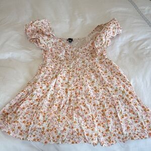 Aqua Multicolor Floral Cotton Dress